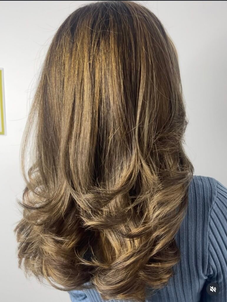 Layered cut finish from Broadway Hair Salon.